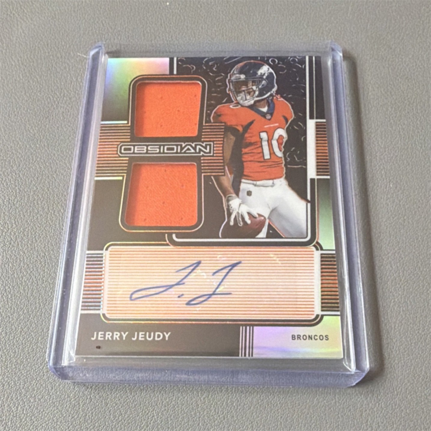 Panini 2020 Obsidian Jerry Jeudy Jersey Autograph #206 Orange 72/99