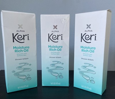 (3) Alpha Keri Shower Bath Moisture Rich Oil 16 Fl Oz Each Smooth and Softens