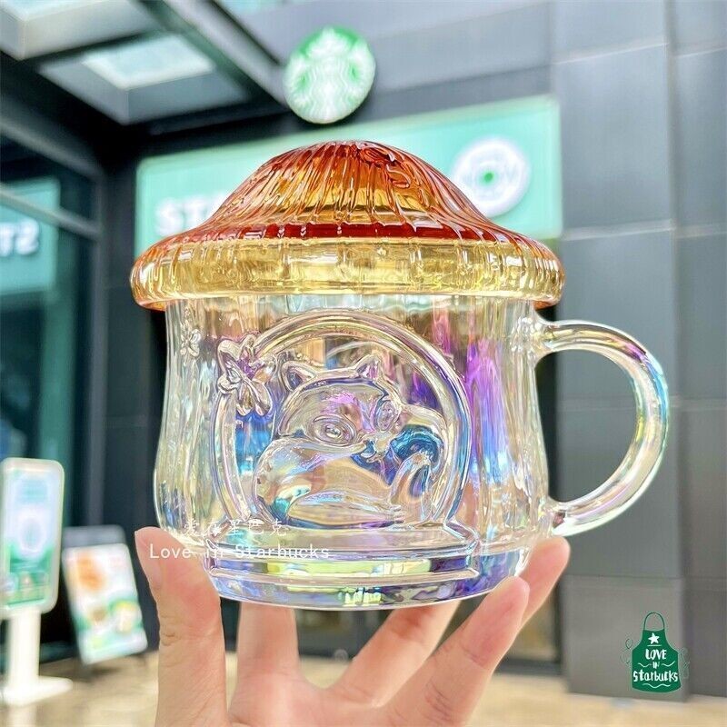 Starbucks Fall Forest Mushroom Special Design Shape Glass Fresh Coffee Mug Gift