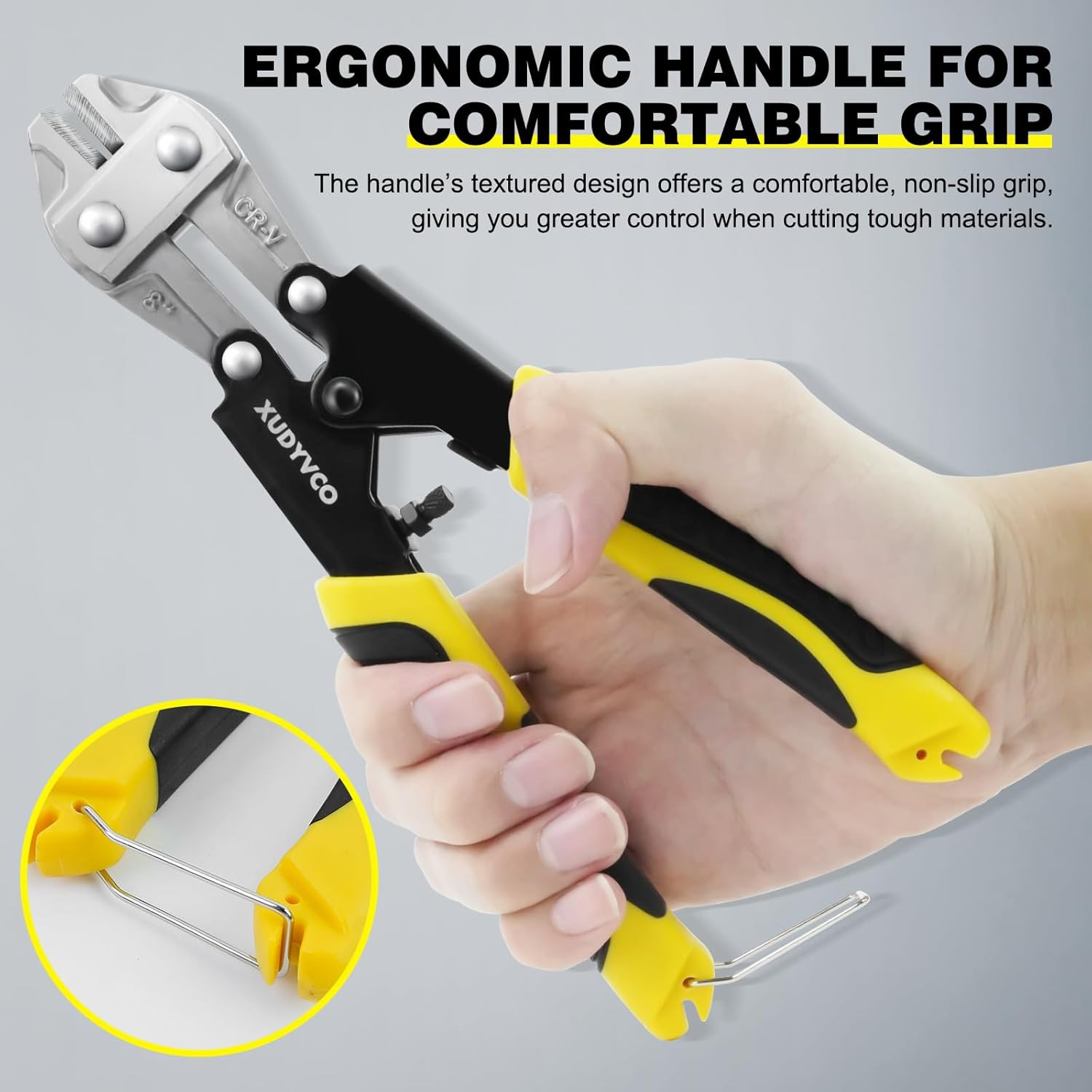 Mini Bolt Cutters, Premium 8IN Heavy Duty Wire Cable Cutters with Non-Slip Handl