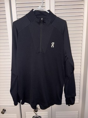 ON RUNNING CLIMATE 1/2 ZIP BLACK PULLOVER RUN ON CLOUDS MEN'S XL FREE SHIP