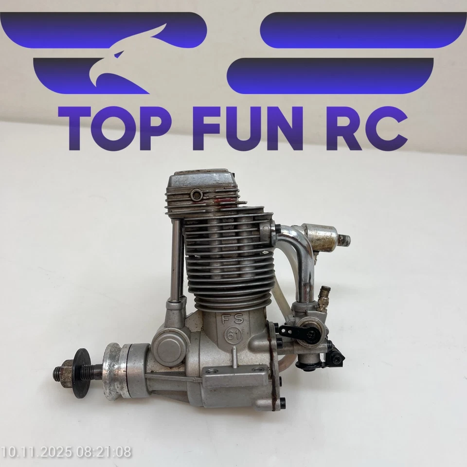 OS FS SERIES .61 4-STROKE NITRO AIRPLANE ENGINE W/ MUFFLER  - Image 2 of 4