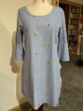 Summer Dress Expresso Medium Bell Sleeves Stripes Pineapples 🍍