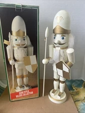 Vintage 1995 Kingsbridge Blue Eyed 15” Wooden Nutcracker: Hand Painted Guard