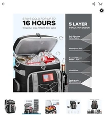 Cooler Backpack 50 Can Insulated Soft Backpack Cooler Portable Lightweight