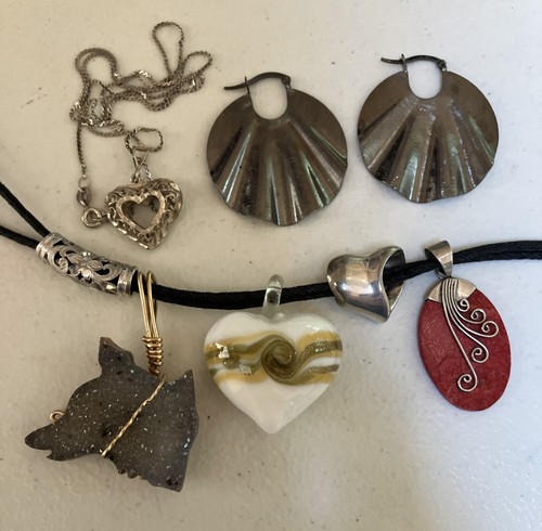 Natural stone SS Necklaces, pendants, earrings CLOSE OUT WAS $12, NOW $6 EACH