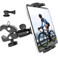 Bike Tablet Holder Metal Motorcycle Tablet Mount Anti Shake Handlebar Clamp For