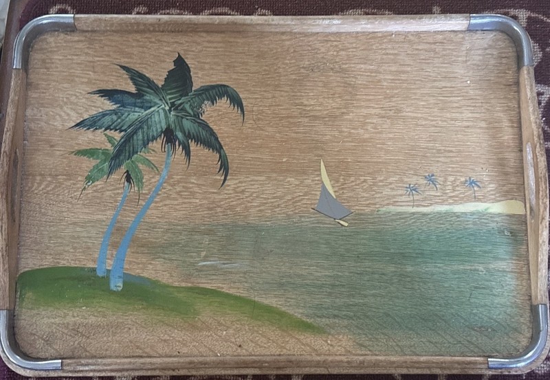 Midcentury Modern Wooden Serving Tray