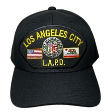 L.A.P.D. HAT Black Baseball Cap City Of Los Angeles Hat USA Flag California