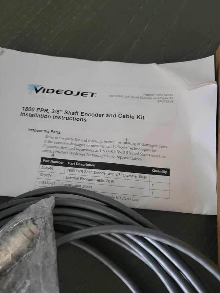Dynapar Videojet 1800 3/8 Shaft Encoder And Cable Kit - New - In Box - Image 4 of 4