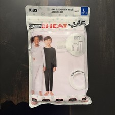32 Degrees Heat Kids Long Sleeve Crew Neck  Legging White Set Sz L 12/14 
