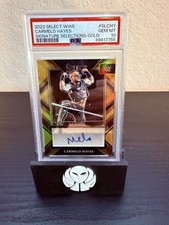 2023 Panini Select WWE CARMELO HAYES 8/10 PSA 10 Auto Gold Signature Selections