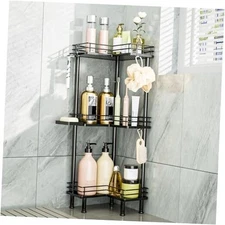  Corner Shower Caddy Standing - 3-Tier Stainless Steel Shower 3 Tier Black