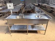 Commercial Stainless Steel Double Sink (200cm) Read Description Re: Deliv | V715