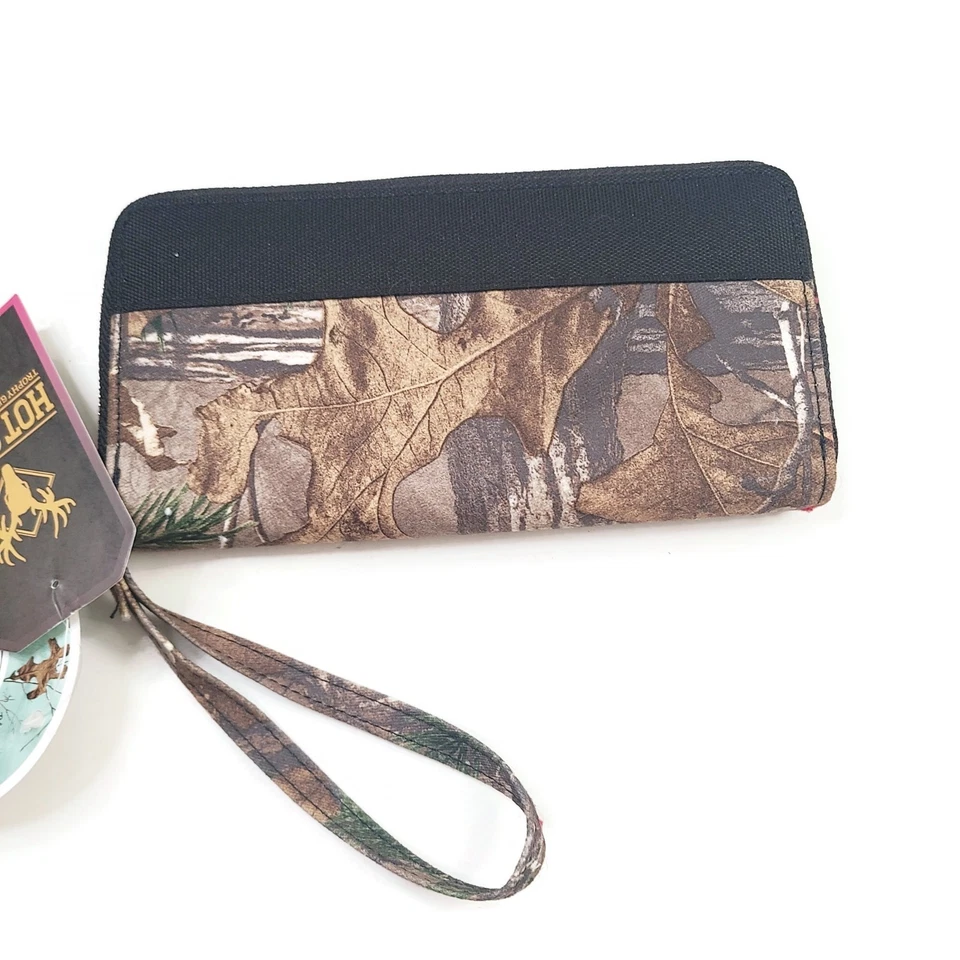 [NUEVO] [NUEVO CON ETIQUETAS] RealTree Mujer Camuflaje Bolso sin asas Cartera Camuflaje Negro Cierre con Cremallera Foto 2 de 4
