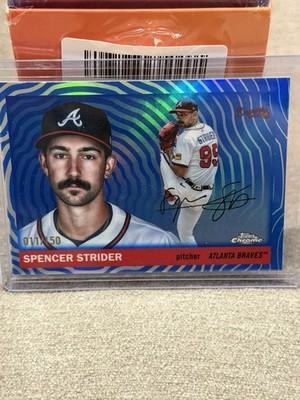 2025 Topps Chrome Platinum- Spencer Strider #93 Blue Vibrations /150 Braves
