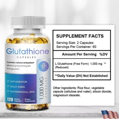 120Glutathione Capsule Strong Antioxidant Anti Aging Skin Whitening Liver  Health