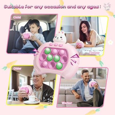 Light Up Bubble Pop Fidget Game Toy Sensory Stress Relief Quick Push Kids Adults