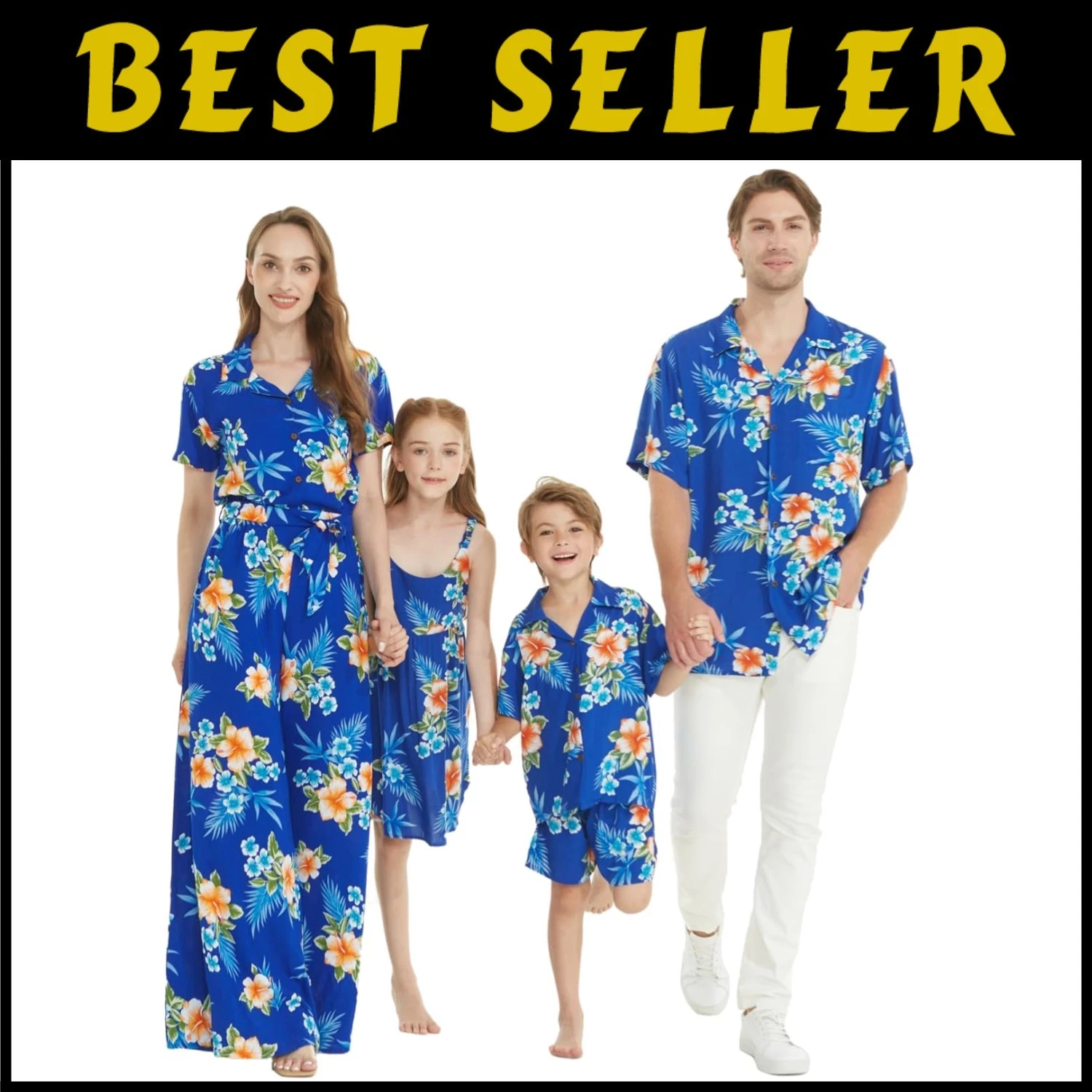 Family Luau Matching Clothes in Hibiscus Blue
Opens in a new window or tab