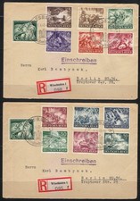 1943 WWII zwei Einschreiben Wiesbaden nach Berlin Waffenstillstandskommission