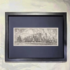 Reginald Marsh "N.Y, Skyline" CUSTOM FRAMED Art