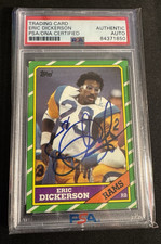 1986 Topps Rams ERIC DICKERSON #78 Authentic On-Card Auto / PSA Authentication