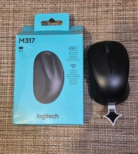 Logitech M317 2.4GHz USB Receiver 12-Month Battery Black Wireless Mouse, New