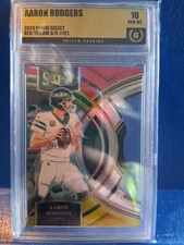 2023 Panini Select - Premier Level Aaron Rodgers #121 Red & Yellow Prizm Die-Cut