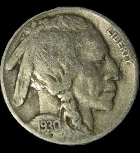 F 1930-S Indian Head Buffalo Nickel - Fine Condition 5c Copper Coin