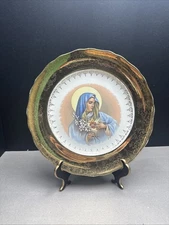 Vintage Crest-O-Gold SABIN Warranted 22K  Heart Of  Mary 10” Plate