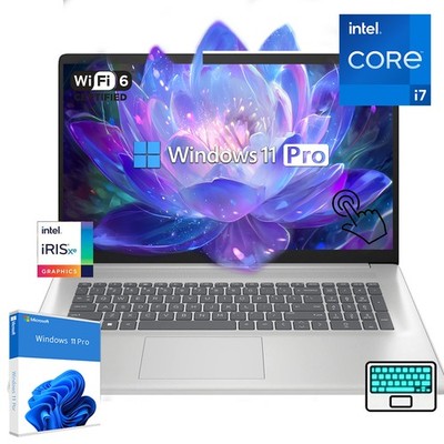 HP Laptop 17.3'' HD - Intel Core i7, UpTo 64GB 4TB SSD Win11Pro, Touch Backlit KB