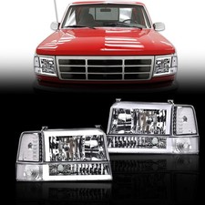6pc Fit For 1992-1996 Ford F150 F250 F350 LED DRL Headlights Corner/Bumper Lamps
