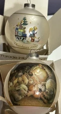 Vintage Schmid 1980 Christmas Ornaments Babes At Christmas / Parade into Toyland