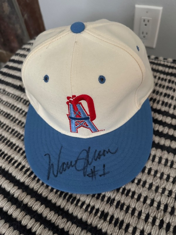 Warren Moon Autograph New Era Houston Oilers Hat Hall of Fame