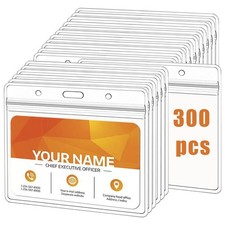 300 Pack Extra Thick Horizontal ID Badge Holder, Name Badge Holder, Name tag ...