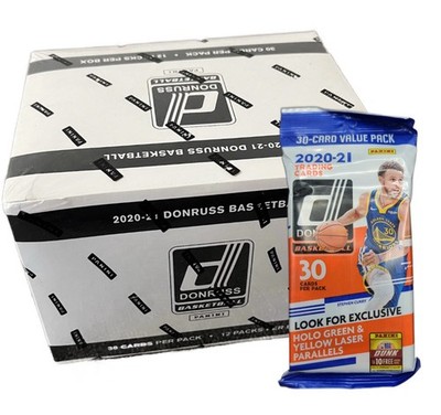 2020/21 Panini Donruss Basketball Jumbo Value Fat Cello Sealed 12 Pack Box