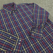Jos A Bank Dress Shirt Mens XXL Button Down Regular Fit Traveler Glen Check