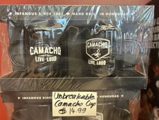 Unbreakable Cups Mags with handle Camacho Cigar Brand  Black Metal vintage look