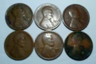 1922-D LINCOLN WHEAT CENTS 6 COIN LOT