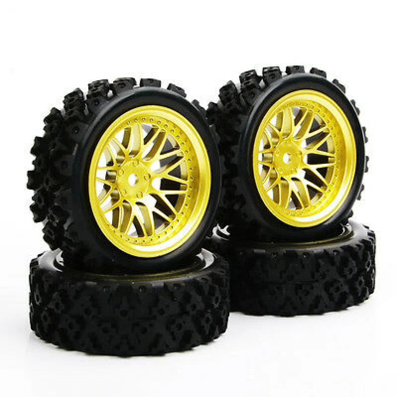 Kit de llantas y neumáticos de goma RC 1:10 4 piezas para HPI HSP Rally todoterreno coche 12 mm hexagonal Foto 2 de 4