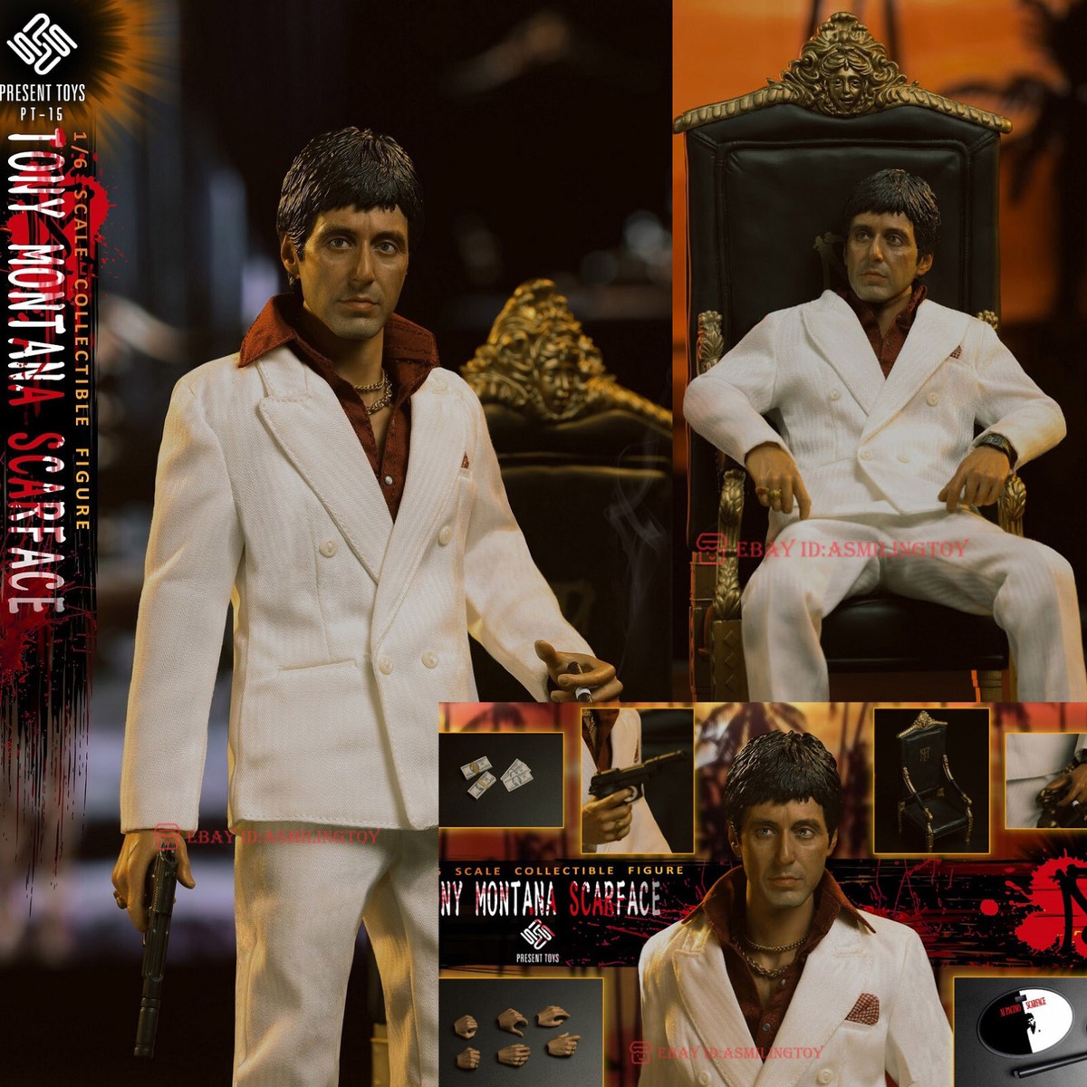 PRESENT TOYS 1/6 Scarface PT-sp15 Tony Montana Collectible Action figure