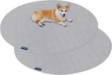 Washable Dog Pee Pads Reusable Quilted Non-Slip Whelping Pads 48" Round 2 Pack