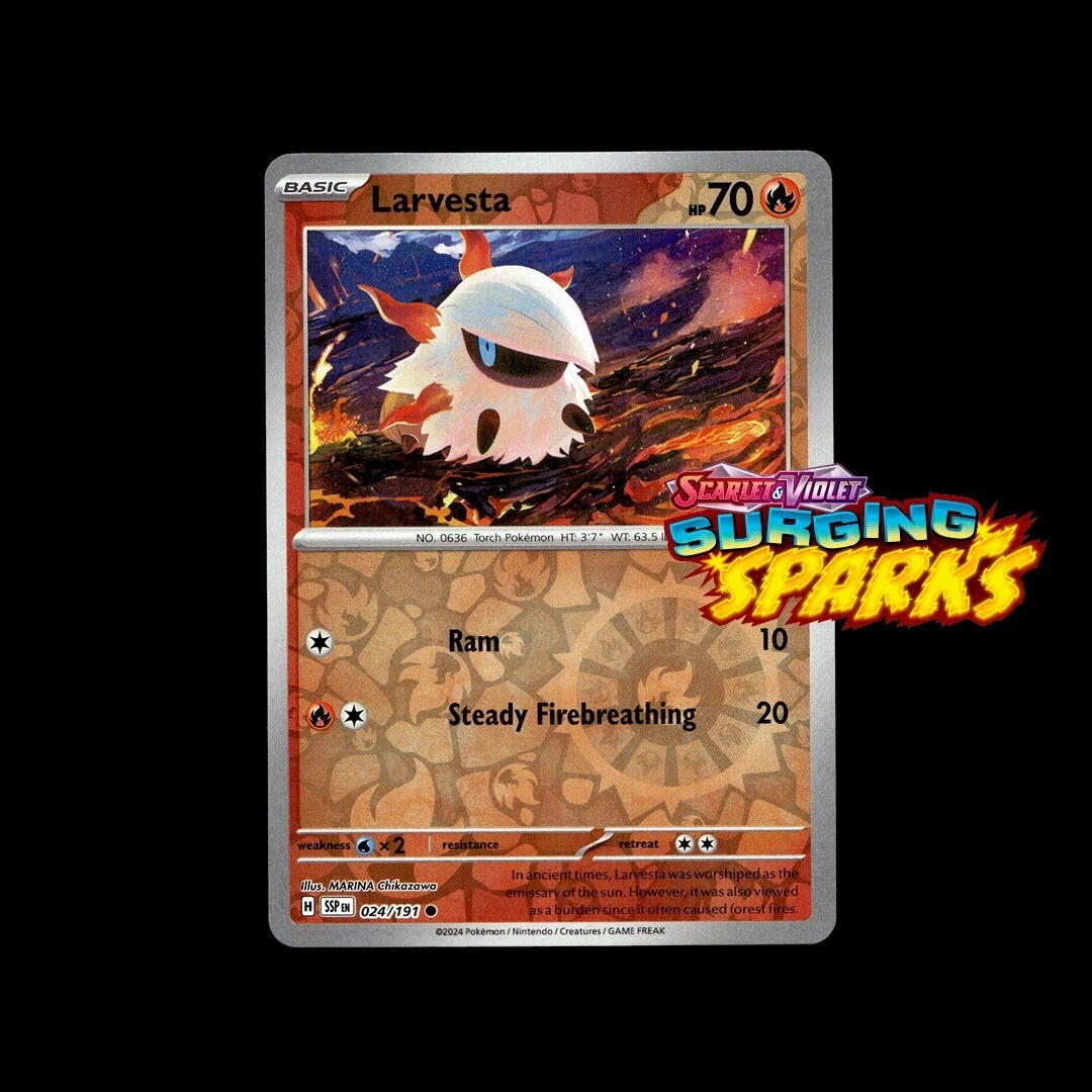 larvesta pokemon card value Amazon.com: Pokemon - Larvesta 196/191 - Surging Sparks main image 0