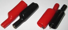 2 Pairs Insulated Heavy Duty Screw On Black and Red DMM Alligator Test Clips