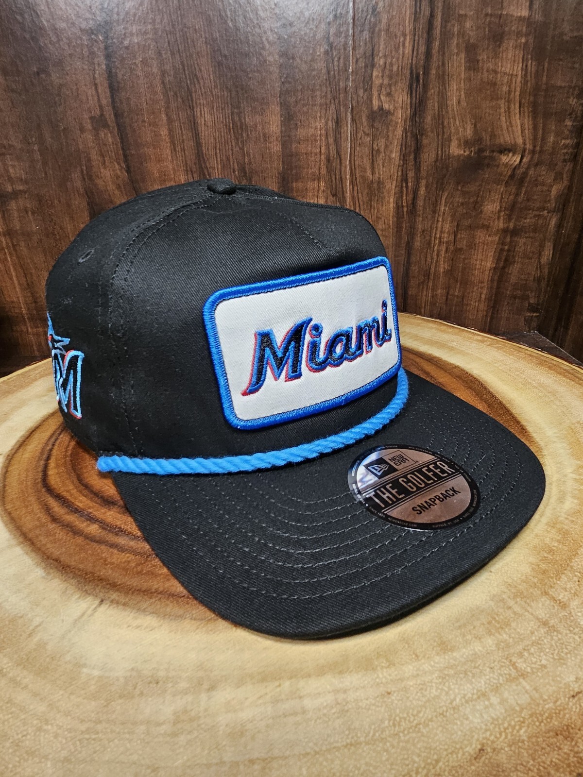 Miami Marlins New Era The Golfer Rope Patch Snapback Adjustable Hat Cap MLB