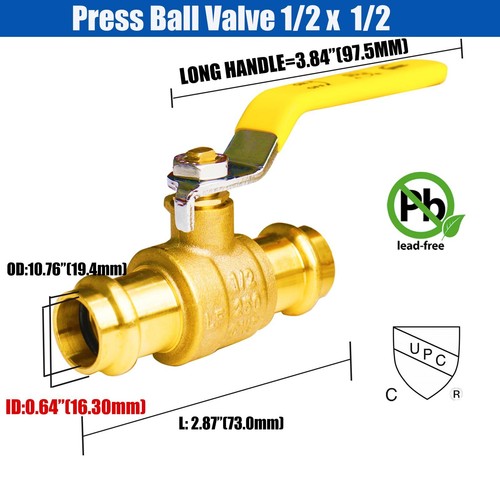 10 Pack 1/2" Press Propress Ball Valve Pro Press Ball Valve Fittings to Press... - Picture 3 of 8