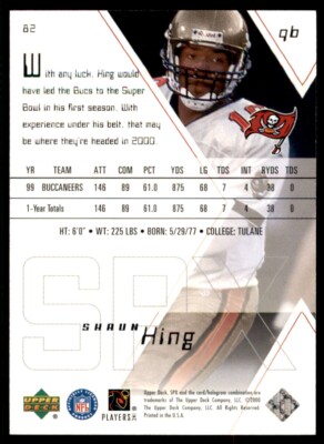 2000 SPx Spectrum Shaun King 6/25 Buccaneers #82 *Noles2148* | eBay