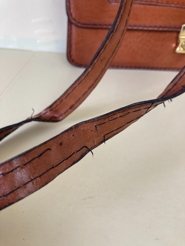 Bolso de mano de cuero vintage cartera asa de transporte correa para el hombro Academia - Imagen 10 de 11