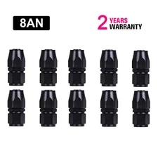 10Pcs 8AN Straight Swivel Hose End Fitting For CPE Oil Fuel Line Aluminum Black
