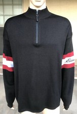 Vintage 90s Eddie Bauer Ebtek 1/4 Zip Retro Striped Sweater Size Large Spellout